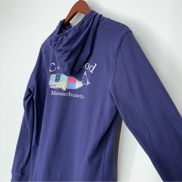 Cuffy's Cape Cod Mass Whale Graphic Fitted Long Sleeve Tee With Hood Size 2XL - Picture 12 of 16